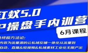 红蚁5.0IP操盘手内训营，IP操盘终极方法论-吗喽副业资源站