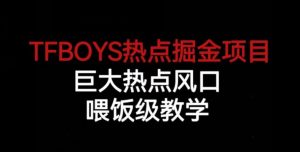 TFBOYS热点掘金项目，巨大热点风口，喂饭级教学-吗喽副业资源站