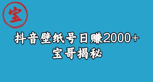 宝哥抖音壁纸号日赚2000+，不需要真人露脸就能操作【揭秘】-吗喽副业资源站