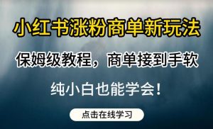 小红书涨粉商单新玩法，保姆级教程，商单接到手软，纯小白也能学会【揭秘】-吗喽副业资源站
