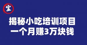宝哥揭秘小吃培训项目，利润非常很可观，一个月赚3万块钱-吗喽副业资源站