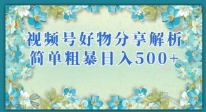 视频号好物分享解析，简单粗暴可以批量方大的项目【揭秘】-吗喽副业资源站