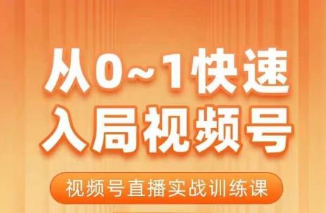 陈厂长·从0-1快速入局视频号课程，视频号直播实战训练课-吗喽副业资源站