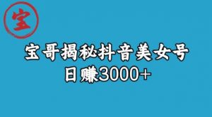 宝哥揭秘抖音美女号玩法,日赚3000+【揭秘】-吗喽副业资源站