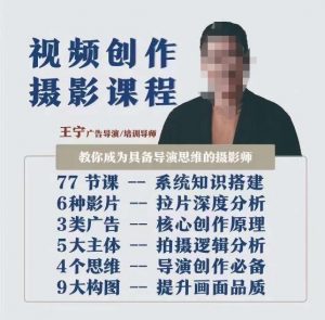 视频创作摄影课程,教你成为具备导演思维的摄影师(导演思维+拍摄技巧+拉片解析+职业发展建议)-吗喽副业资源站