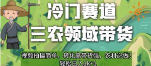冷门赛道三农领域带货，视频拍摄简单，转化高带货强，农村必做！【揭秘】-吗喽副业资源站