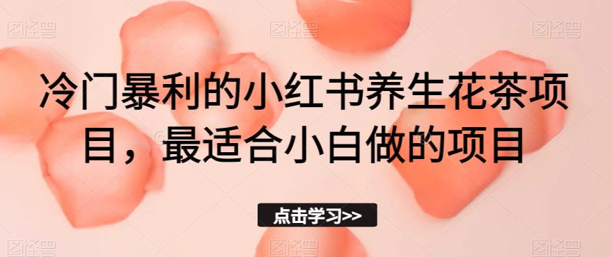 冷门暴利的小红书养生花茶项目，最适合小白做的项目【揭秘】-吗喽副业资源站