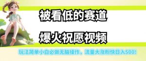 被看低的赛道爆火祝愿视频，玩法简单小白必做无脑操作，流量大涨粉快日入500-吗喽副业资源站