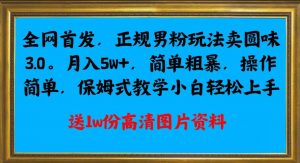 全网首发正规男粉玩法卖圆味3.0，月入5W+，简单粗暴，操作简单，保姆式教学，小白轻松上手-吗喽副业资源站