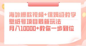 海外爆款视频+保姆级教学，壁纸号项目最新玩法，月入10000+教你一步到位【揭秘】-吗喽副业资源站