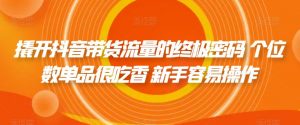 撬开抖音带货流量的终极密码 个位数单品很吃香 新手容易操作-吗喽副业资源站