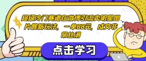 超级冷门赛道在微博引流卖明星图片最新玩法，一单88元，成交非常丝滑【揭秘】-吗喽副业资源站