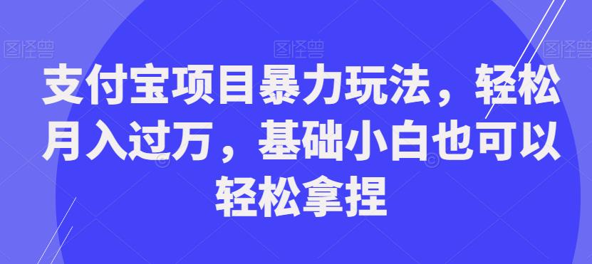 支付宝项目暴力玩法，轻松月入过万，基础小白也可以轻松拿捏【揭秘】-吗喽副业资源站