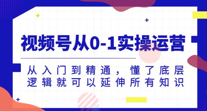 视频号从0-1实操运营，从入门到精通，懂了底层逻辑就可以延伸所有知识-吗喽副业资源站