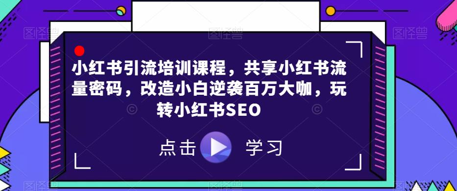 小红书引流培训课程，共享小红书流量密码，改造小白逆袭百万大咖，玩转小红书SEO-吗喽副业资源站