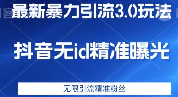 最新暴力引流3.0版本，抖音无id暴力引流各行业精准用户-吗喽副业资源站