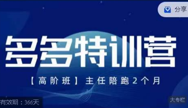 纪主任·多多特训营高阶班【9月13日更新】，拼多多最新玩法技巧落地实操-吗喽副业资源站