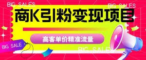 商K引粉变现项目，高客单价精准流量【揭秘】-吗喽副业资源站