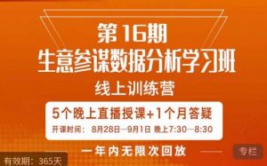 宁静·生意参谋数据分析学习班，解决商家4大痛点，学会分析数据，打造爆款！-吗喽副业资源站