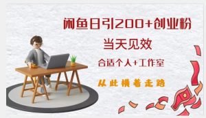 闲鱼精准引流创业粉，日引200+，当天见效，从此横着走-吗喽副业资源站