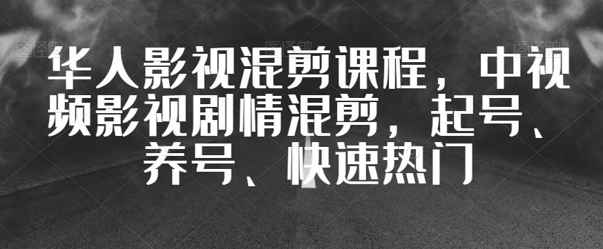 华人影视混剪课程，中视频影视剧情混剪，起号、养号、快速热门-吗喽副业资源站