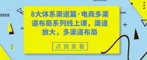 8大体系渠道篇·电商多渠道布局系列线上课，渠道放大，多渠道布局-吗喽副业资源站