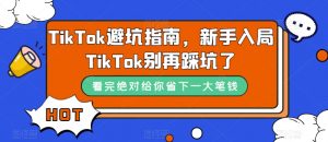 TikTok避坑指南，新手入局TikTok别再踩坑了-吗喽副业资源站