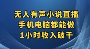 抖音无人有声小说直播，手机电脑都能做，1小时收入破千【揭秘】-吗喽副业资源站
