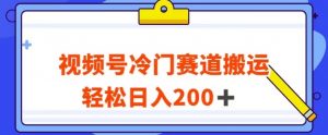 视频号最新冷门赛道搬运玩法，轻松日入200+【揭秘】-吗喽副业资源站
