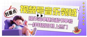 视频号音乐领域项目玩法，操作简单基本和书单号一样，特别容易上热门【揭秘】-吗喽副业资源站