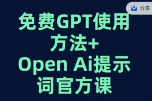 免费GPT+OPEN AI提示词官方课-吗喽副业资源站