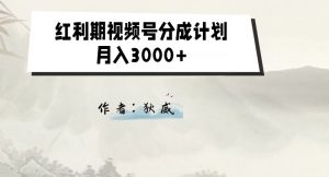 外面收费1980的红利期视频号分成计划2.0版本教学【揭秘】-吗喽副业资源站