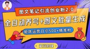 爱豆新媒：全自动养号+图文批量生成，日引500+创业粉（抖音小红书图文笔记2.0）-吗喽副业资源站