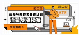 一条视频收益3000+，一条作品涨粉2000+，视频号流量爆炸·的秘籍-吗喽副业资源站