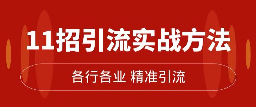 精准引流术：11招引流实战方法，让你私域流量加到爆（11节课完整)-吗喽副业资源站