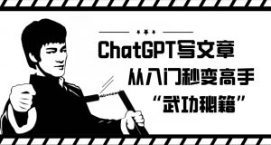 ChatGPT写文章，从入门秒变高手的‘武功秘籍’【揭秘】-吗喽副业资源站