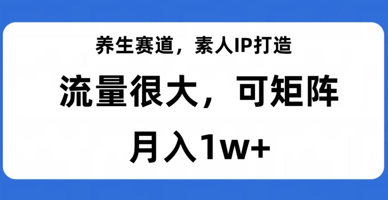 养生赛道，素人IP打造，流量很大，可矩阵，月入1w+【揭秘】-吗喽副业资源站