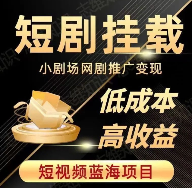 2023短视频蓝海项目，抖音快手短剧推广变现教程，低成本高收益-吗喽副业资源站