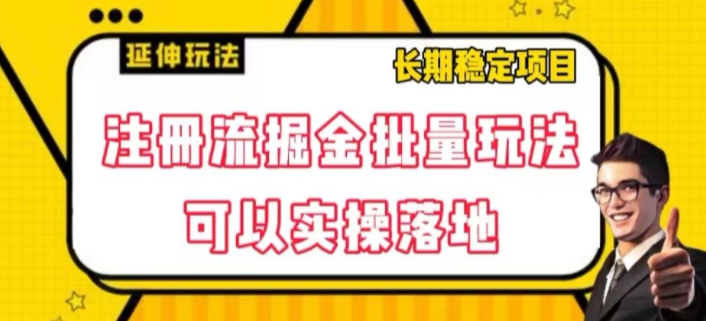 注册流掘金批量玩法，可以实操落地【揭秘】-吗喽副业资源站