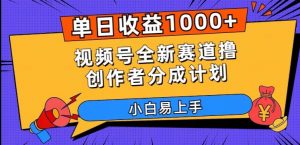 单日收益1000+，视频号全新赛道撸创作者分成计划，小白易上手【揭秘】-吗喽副业资源站