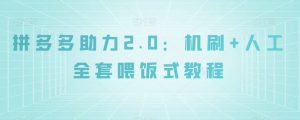 拼多多助力2.0：机刷+人工全套喂饭式教程【揭秘】-吗喽副业资源站