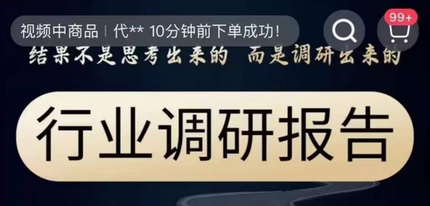 行业调研报告，结果不是思考出来的而是调研出来的-吗喽副业资源站