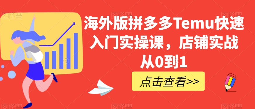 海外版拼多多Temu快速入门实操课，店铺实战从0到1-吗喽副业资源站