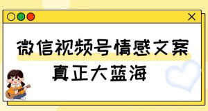 视频号情感文案，真正大蓝海，简单操作，新手小白轻松上手（教程+素材）【揭秘】-吗喽副业资源站