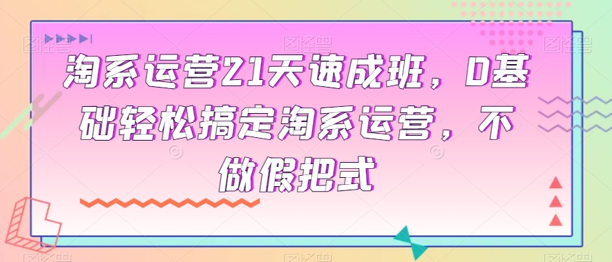淘系运营21天速成班，0基础轻松搞定淘系运营，不做假把式-吗喽副业资源站