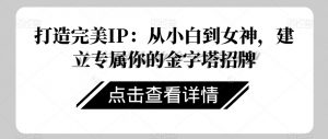 打造完美IP：从小白到女神，建立专属你的金字塔招牌-吗喽副业资源站
