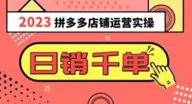 2023拼多多运营实操，每天30分钟日销1000＋，爆款选品技巧大全（10节课）-吗喽副业资源站