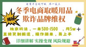 利用电商平台冬季销售取暖用品欺诈行为合理制裁店铺，单日入900+【仅揭秘】-吗喽副业资源站