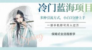 冷门蓝海项目，操作简单，小白3分钟上手，多种引流方式，保姆式全流程教学【揭秘】-吗喽副业资源站