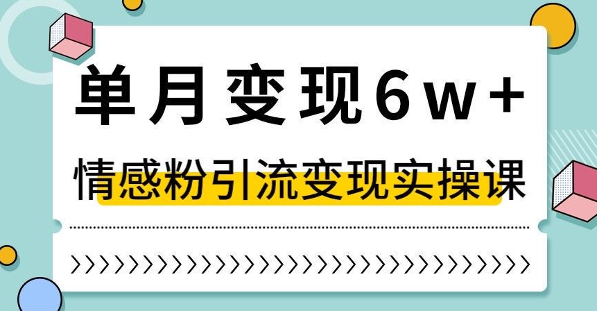 单月变现6W+，抖音情感粉引流变现实操课，小白可做，轻松上手，独家赛道【揭秘】-吗喽副业资源站